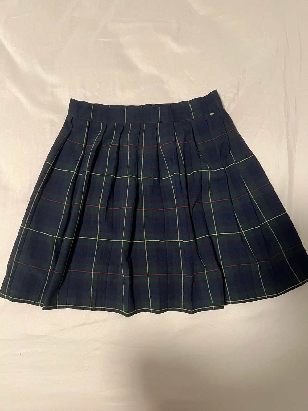 Navy Plaid Pleated Skirt - Classic Style